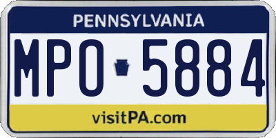 PA license plate MPO5884