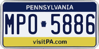 PA license plate MPO5886