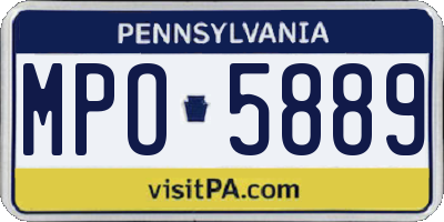 PA license plate MPO5889