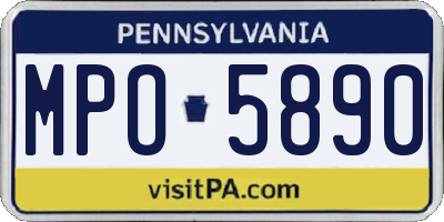 PA license plate MPO5890