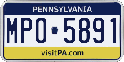PA license plate MPO5891
