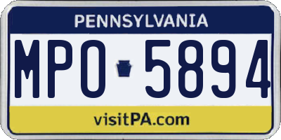 PA license plate MPO5894