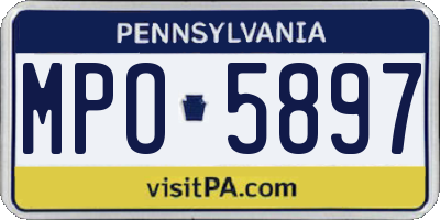PA license plate MPO5897