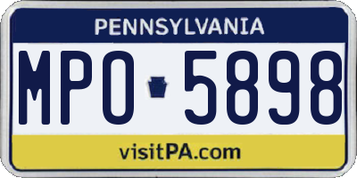 PA license plate MPO5898