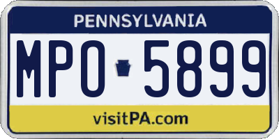 PA license plate MPO5899