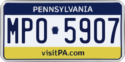 PA license plate MPO5907