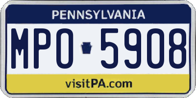 PA license plate MPO5908