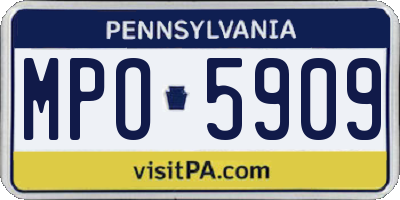 PA license plate MPO5909