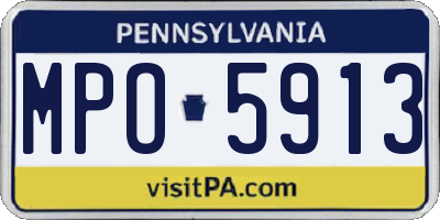 PA license plate MPO5913
