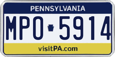 PA license plate MPO5914