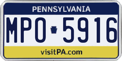 PA license plate MPO5916