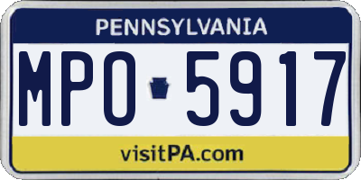 PA license plate MPO5917