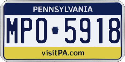 PA license plate MPO5918