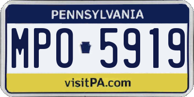 PA license plate MPO5919