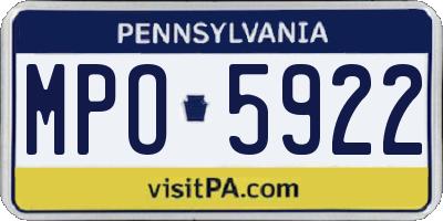 PA license plate MPO5922
