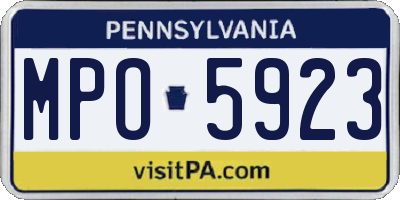PA license plate MPO5923