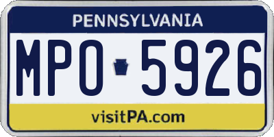 PA license plate MPO5926