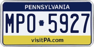 PA license plate MPO5927