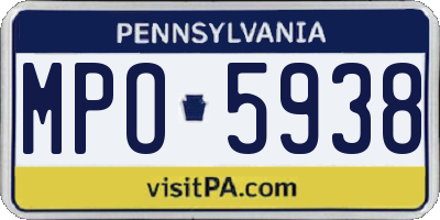 PA license plate MPO5938