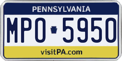 PA license plate MPO5950