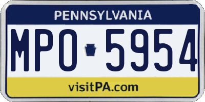 PA license plate MPO5954