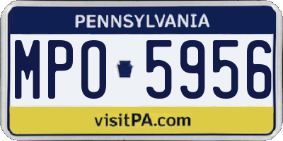 PA license plate MPO5956