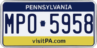 PA license plate MPO5958
