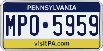 PA license plate MPO5959