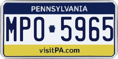 PA license plate MPO5965