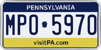PA license plate MPO5970