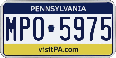 PA license plate MPO5975