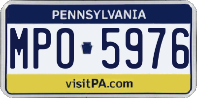 PA license plate MPO5976