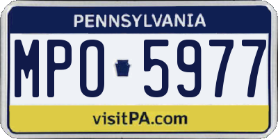 PA license plate MPO5977