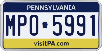 PA license plate MPO5991