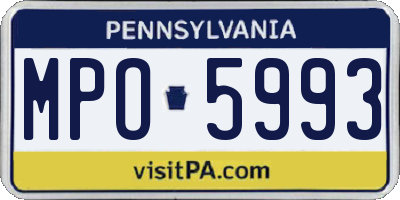 PA license plate MPO5993
