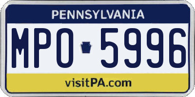 PA license plate MPO5996