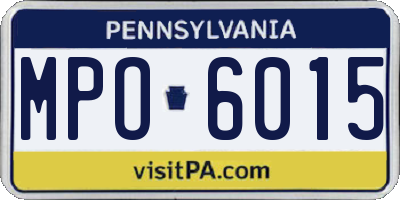 PA license plate MPO6015