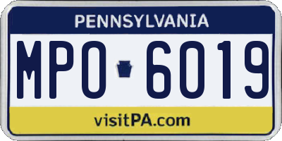 PA license plate MPO6019