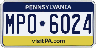 PA license plate MPO6024