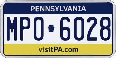 PA license plate MPO6028