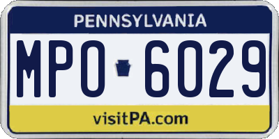 PA license plate MPO6029