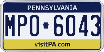 PA license plate MPO6043