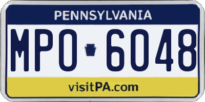 PA license plate MPO6048