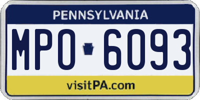 PA license plate MPO6093