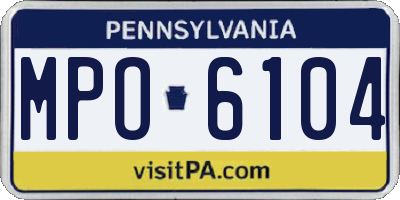 PA license plate MPO6104