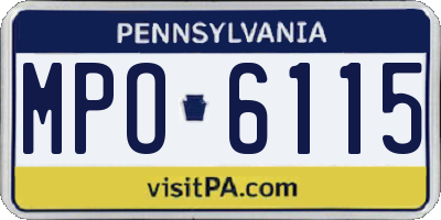 PA license plate MPO6115
