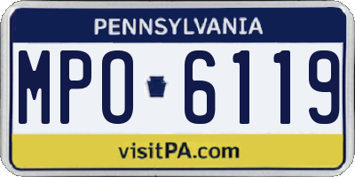 PA license plate MPO6119