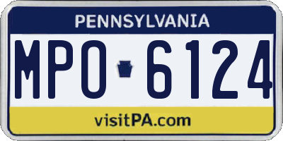 PA license plate MPO6124