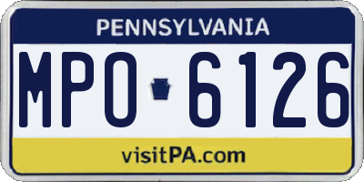 PA license plate MPO6126