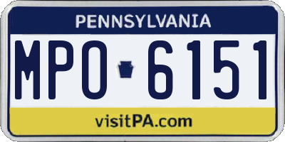 PA license plate MPO6151
